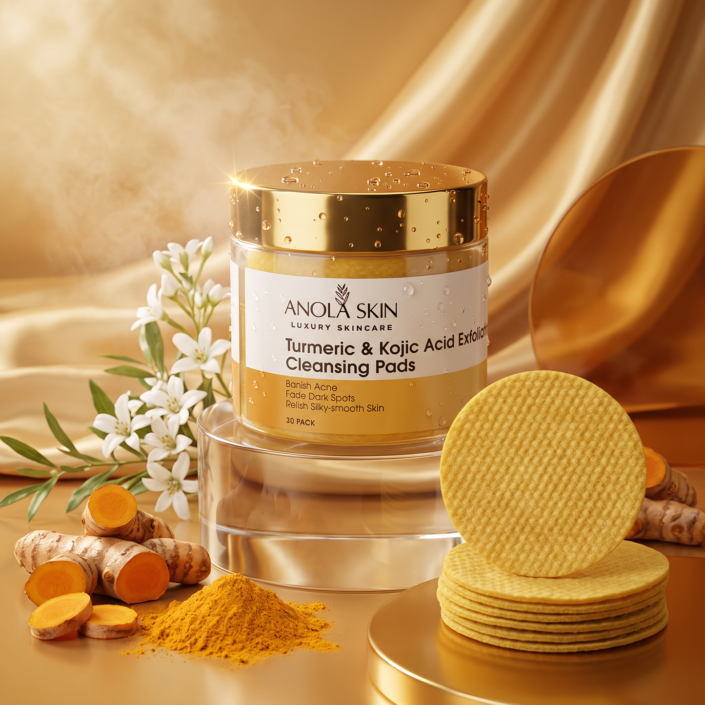 Turmeric & Kojic Acid Exfoliating Cleansing Pads